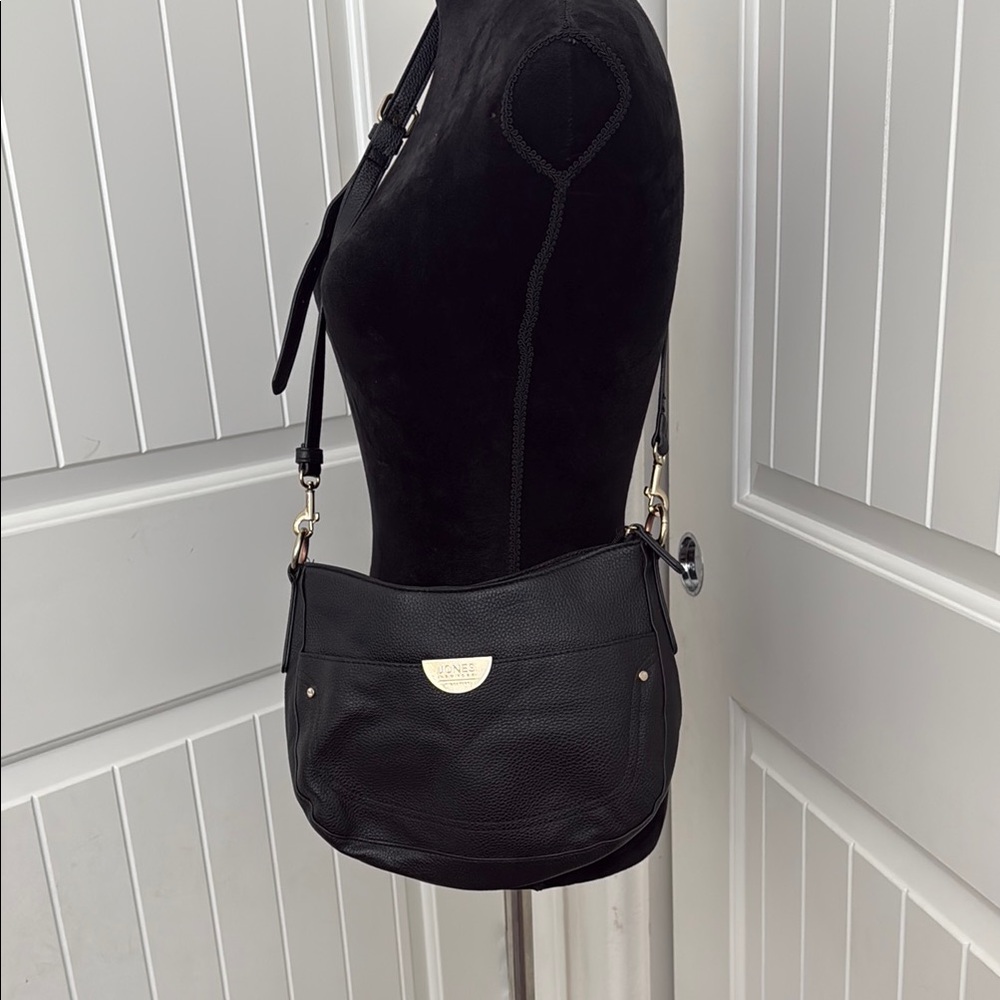 Jones New York Black Crossbody Bag with Gold Details
